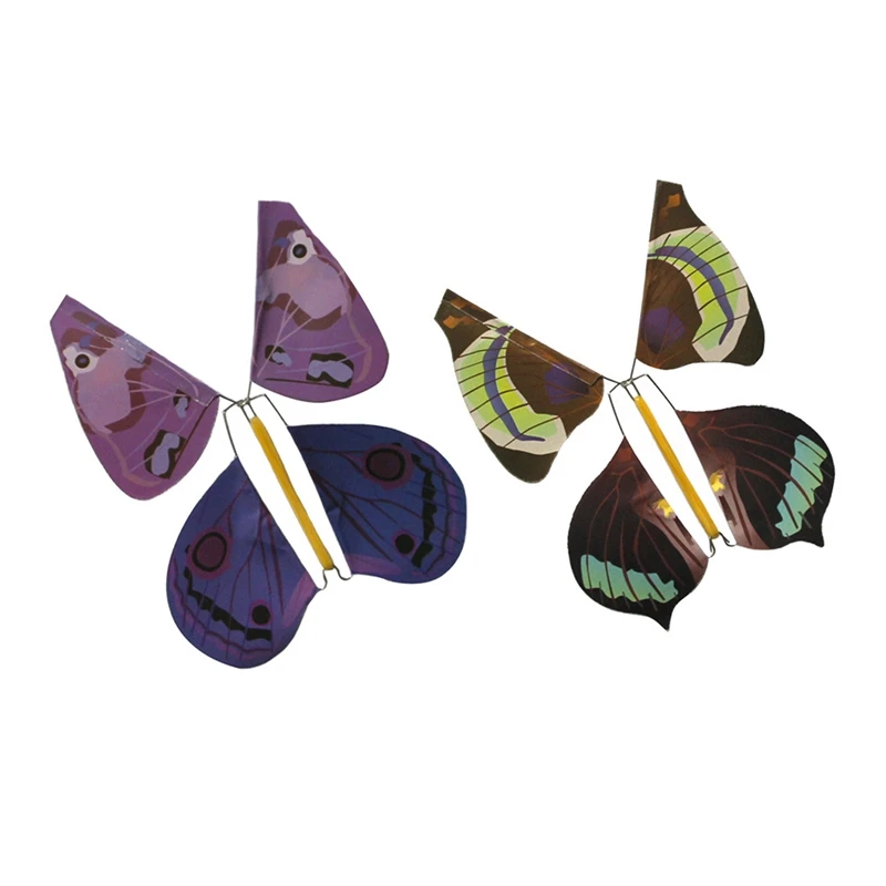 

Metal Bracket Butterfly Rubber Band Power Wind Up Butterfly Toy (6Pcs)