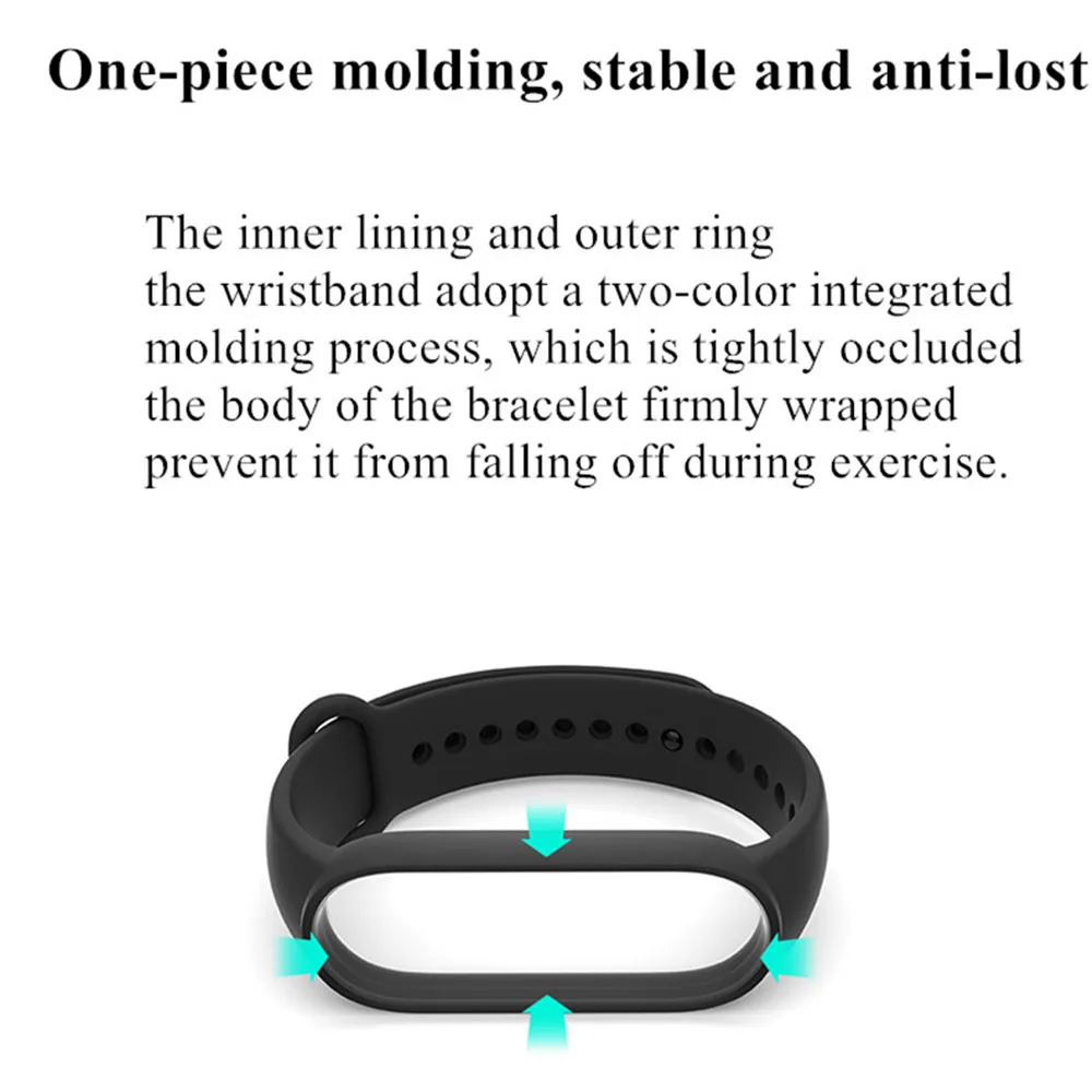Силиконовый ремешок-браслет для mi band 3 4 5 аксессуары Miband сменный Браслет