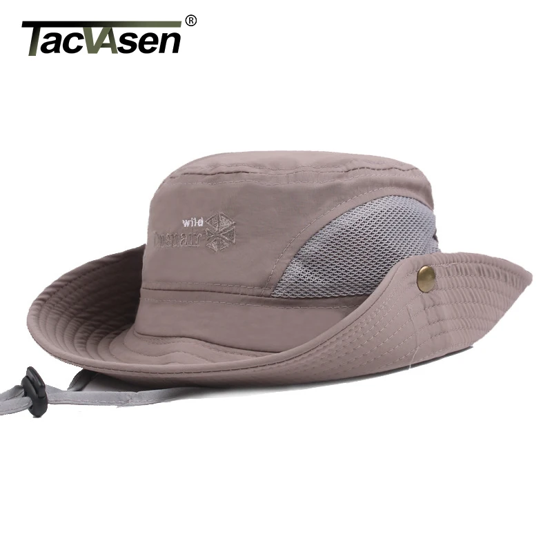TACVASEN тактическая снайперская шляпа Boonie, мужская летняя защищенная от ультрафиолета легкая Панама, хлопковые сетчатые рыбий поход солнцезащитные шляпы кепки с широкими полями