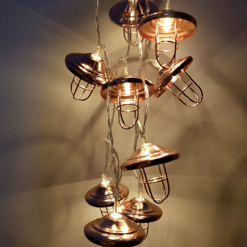 

Светодиодные Рождественские огни, USB, ретро-гирлянда из кованого железа с абажуром, Рождественская гирлянда для дома, Рождественское украше...