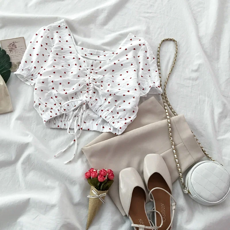 Женская шифоновая рубашка с рукавом до локтя Модная элегантная Корейская летняя