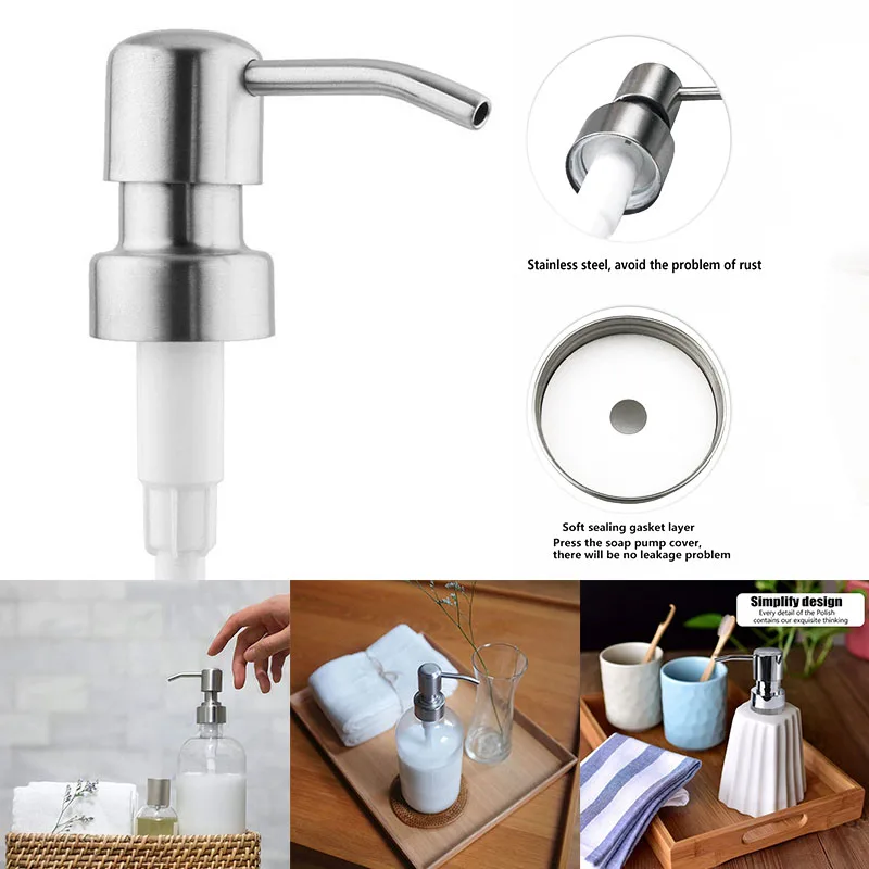

Soap Pump Stainless Steel Lotion Dispensers Pump Replacement for Bathroom Home Promotion