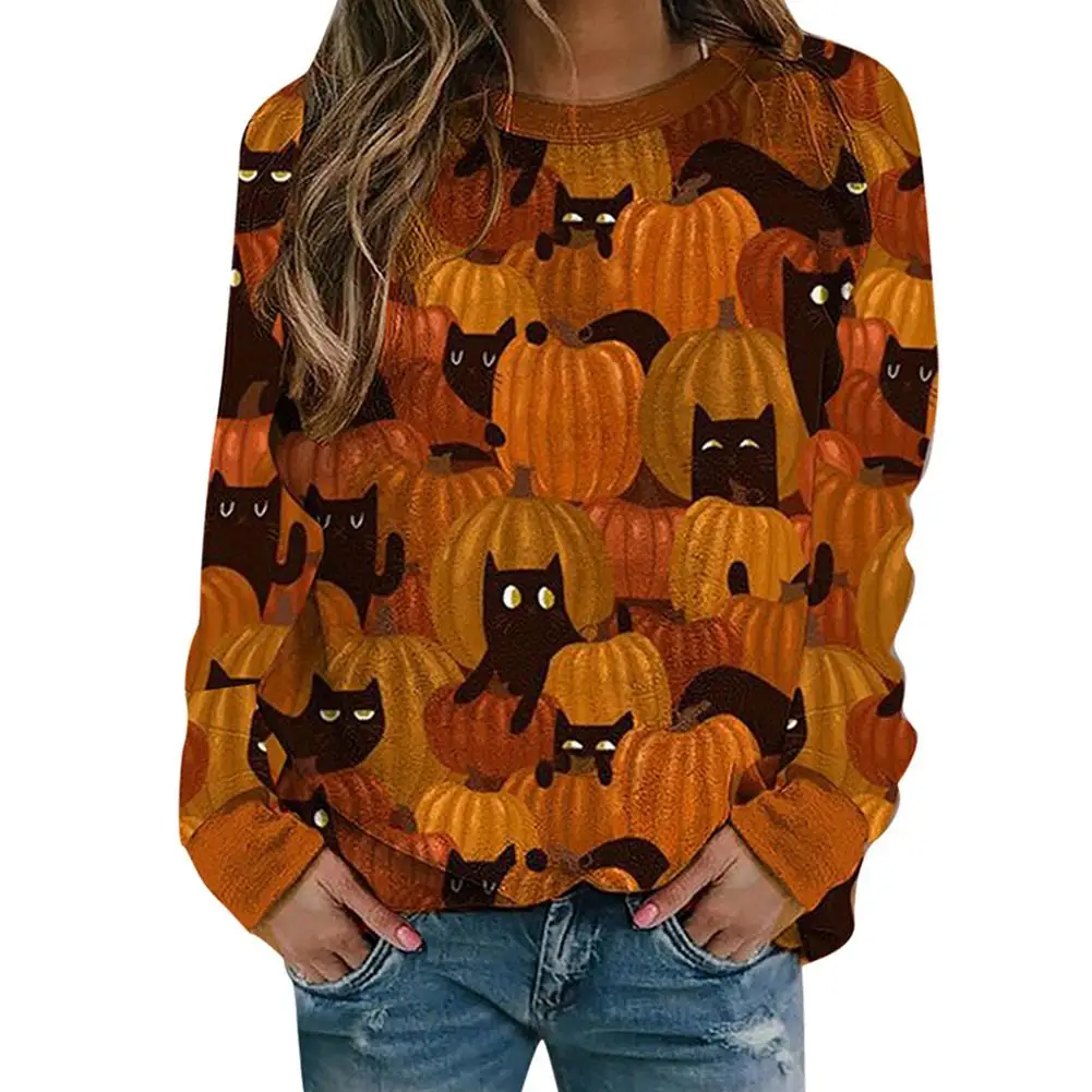 

Newly Hallows' Day Printed Sweatshirt Pullover Casual Unisex Halloween Pattern Long Sleeve Autumn Winter Shirts Tops 2020