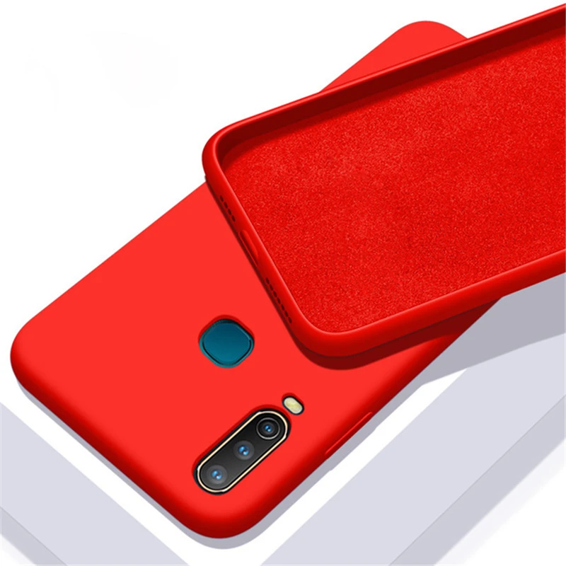Красный Конфетный, TPU чехол для Vivo V17 Neo чехол из углеродного волокна сплошной цвет Жидкий чехол для телефона для Vivo Z5X V15 Z1 Pro Y81 чехол Vivo iQOO Neo - Цвет: Красный