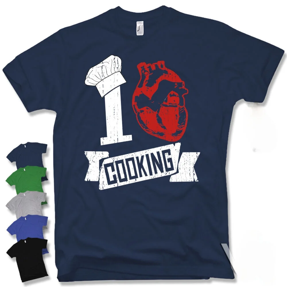 

I Love Cooking T-Shirt - Cook Skull Barbecue Cook Chef Cook Pro Fun