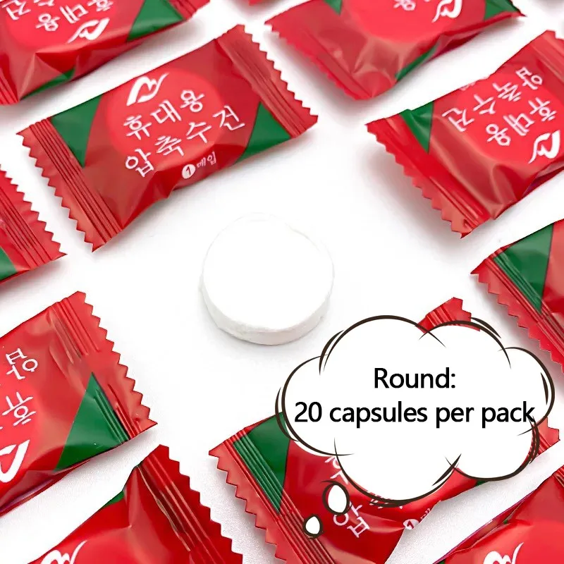

20Pcs Portable Disposable Towel Compressed Candy Non-woven Tissues Travel Outdoor Compressed Wet Wipe Cleaning Tissue