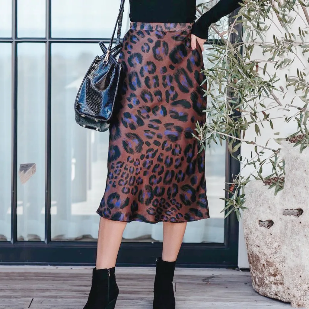 Женская плиссированная юбка с высокой талией и леопардовым принтом 2019 | одежда