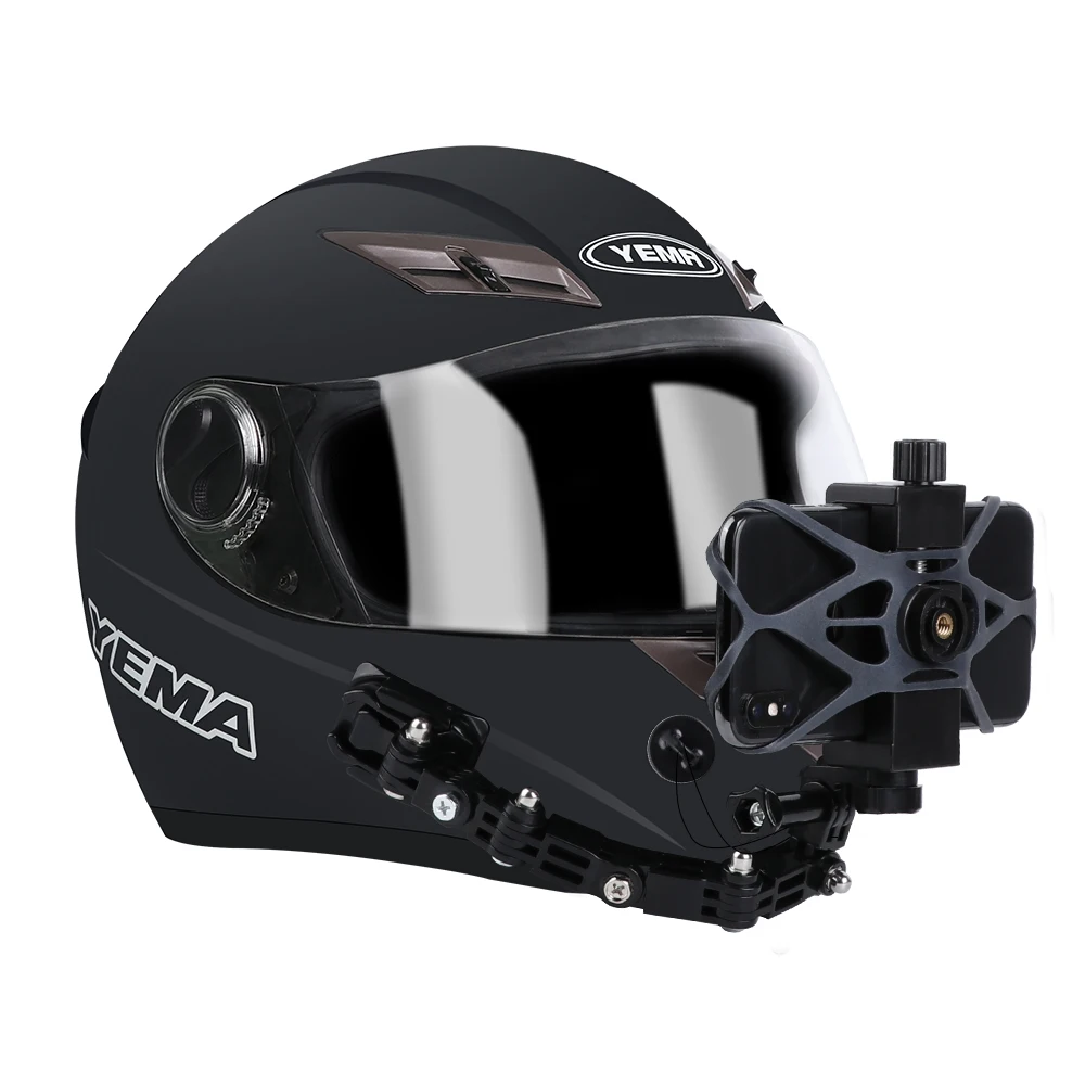 Держатель для телефона мотоциклетный шлем Крепление на подбородок изогнутое