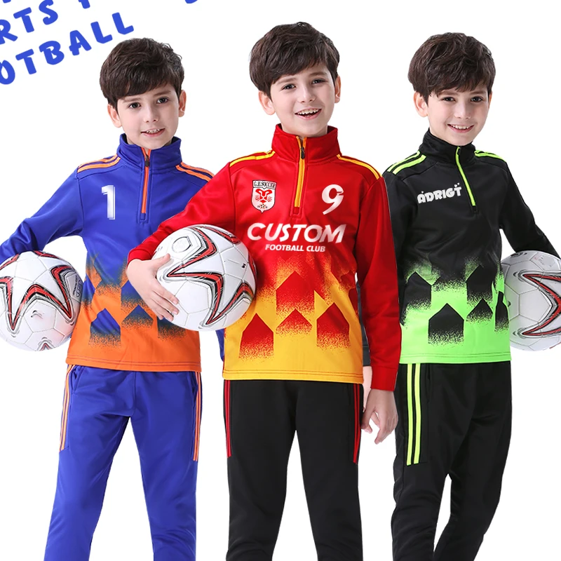 Футбольный костюм для детей теплый флисовый футбольная спортивная одежда