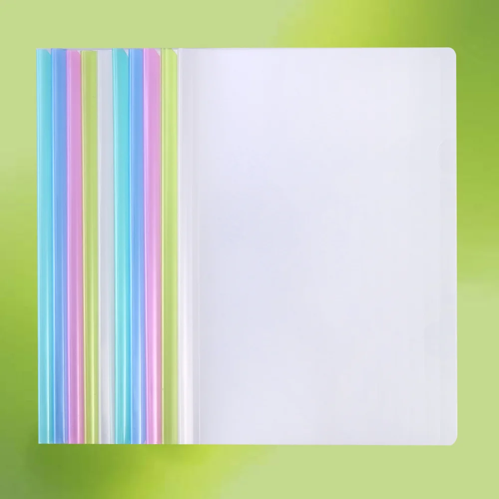 

10pcs Transparent File Folder Sliding Bar Report Covers for A4 Report Display Cover Organizer Binder