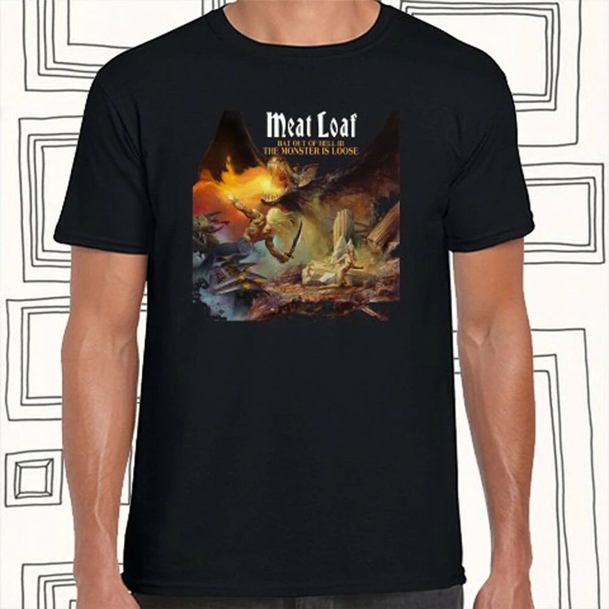 Meat Loaf летучая мышь из Hell Iii альбом Мужская Черная Футболка размер S M L XL XXL