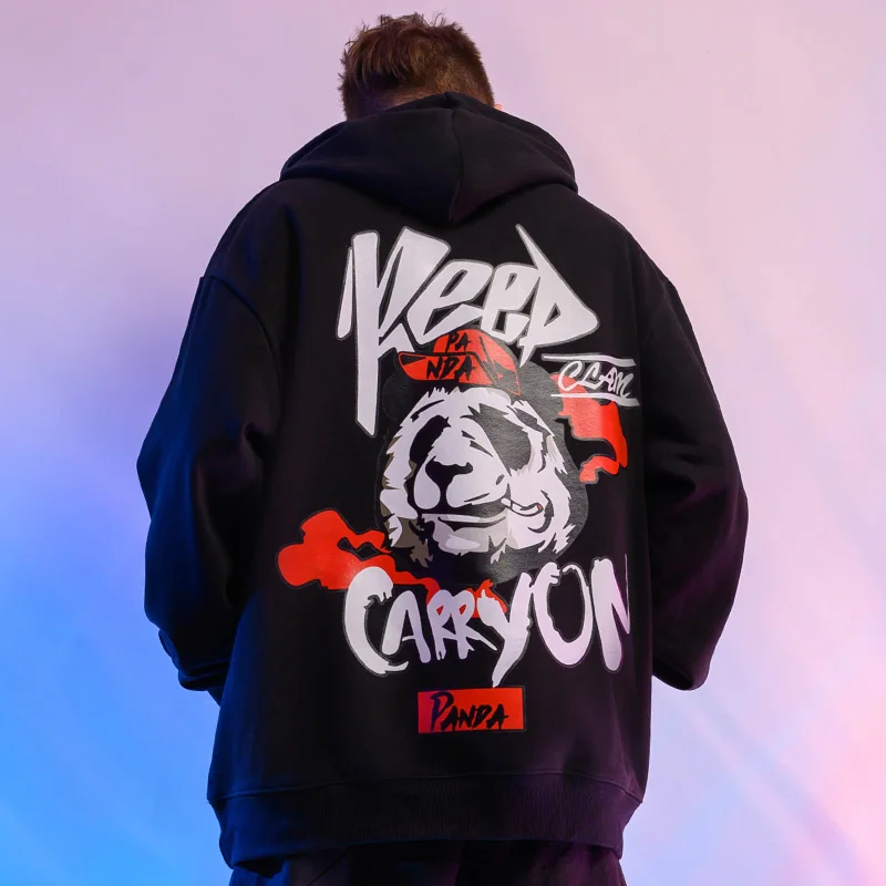 Толстовка мужская с капюшоном и принтом в стиле Харадзюку повседневное худи