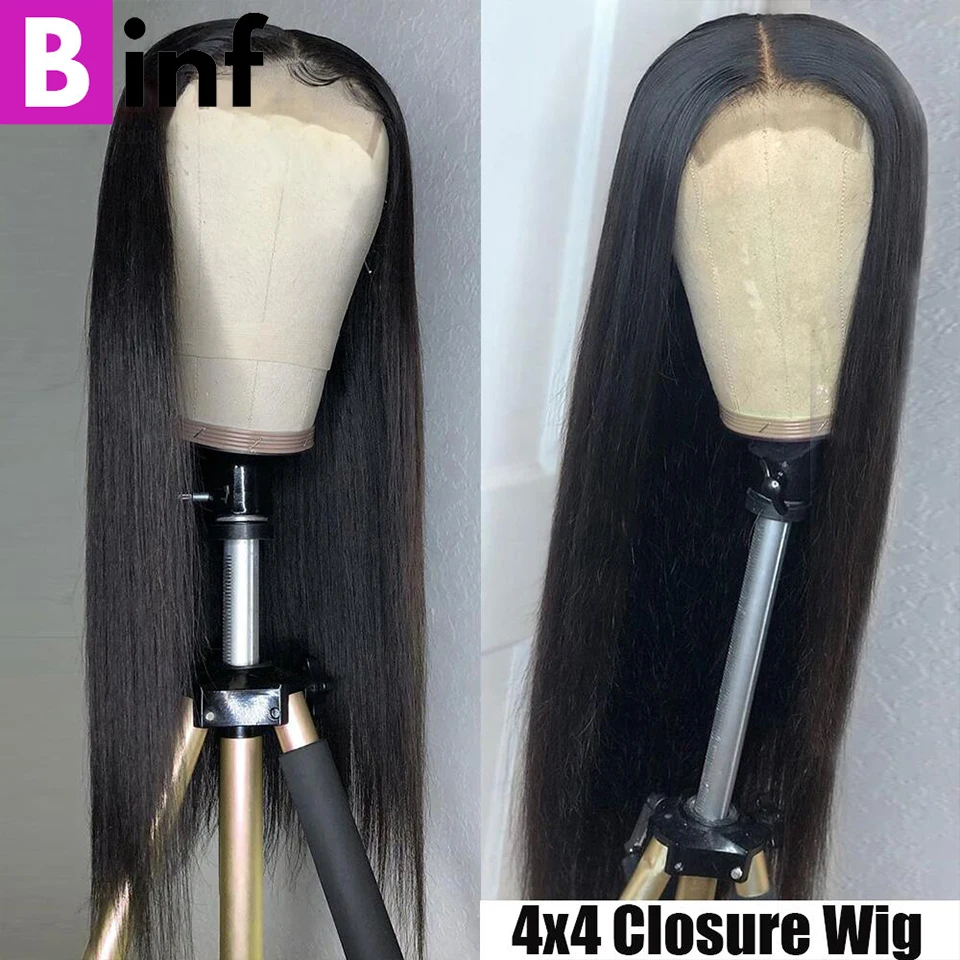 180% плотные прямые человеческие волосы на сетке парики 4 х4 парик с детскими