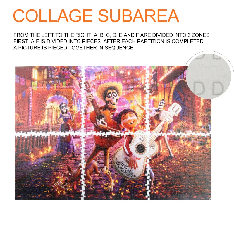 Дисней аниме коко бумага 2D головоломки мультфильм пазлы: коко фильм плакат пазлы головоломки для взрослых и детей 1000 шт