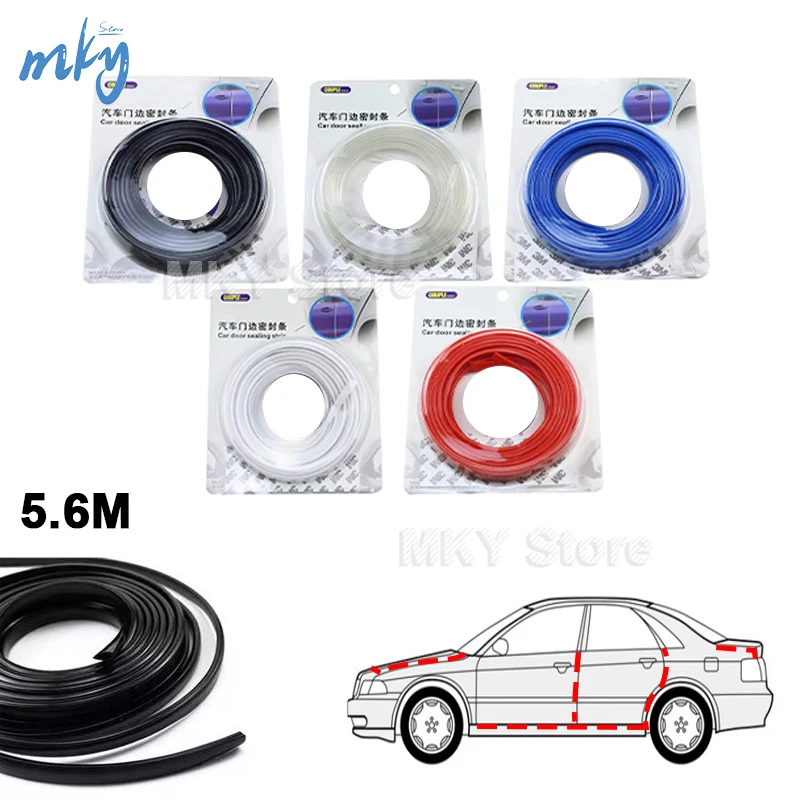 

5M Universal U Type Car Door Edge Guards Trim Styling Moulding Protection strip Scratch Protector For Sedans Trucks SUV ATV