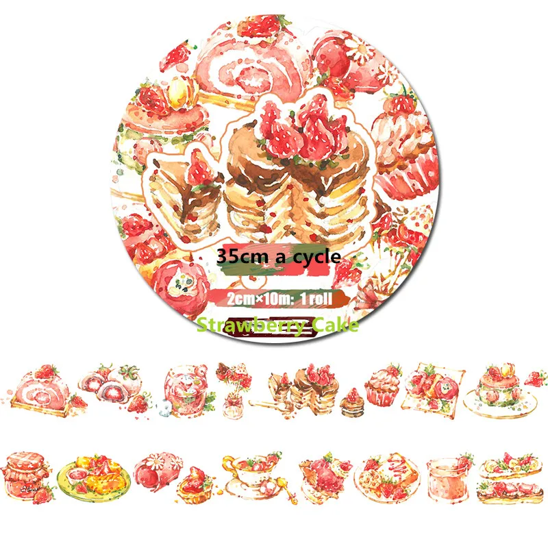 

10m long Delicious Strawberry Cake decoration washi Tape DIY planner Diary scrapbooking masking tape Escolar