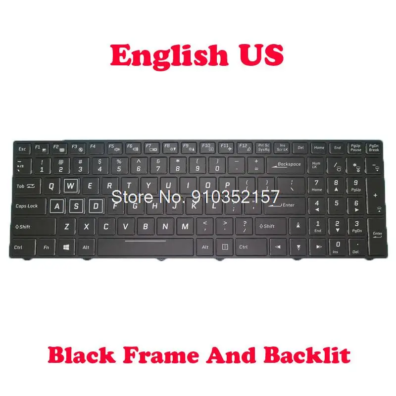 Клавиатура с подсветкой для ноутбука CLEVO N850 PA70EP CVM15F23USJ430D 6-80-N8500-011-1 CVM15F23USJ430H