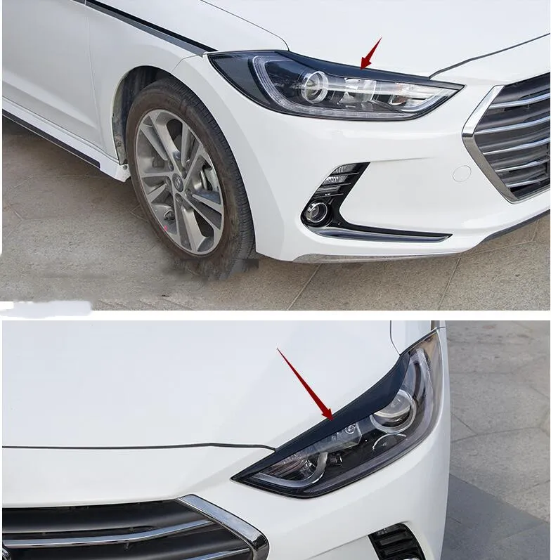 

for Hyundai Elantra 2016 2017 2018 Sedan Headlight Eyebrow Eyelids ABS Chrome Trim Stickers Cover Accessories Car Styling