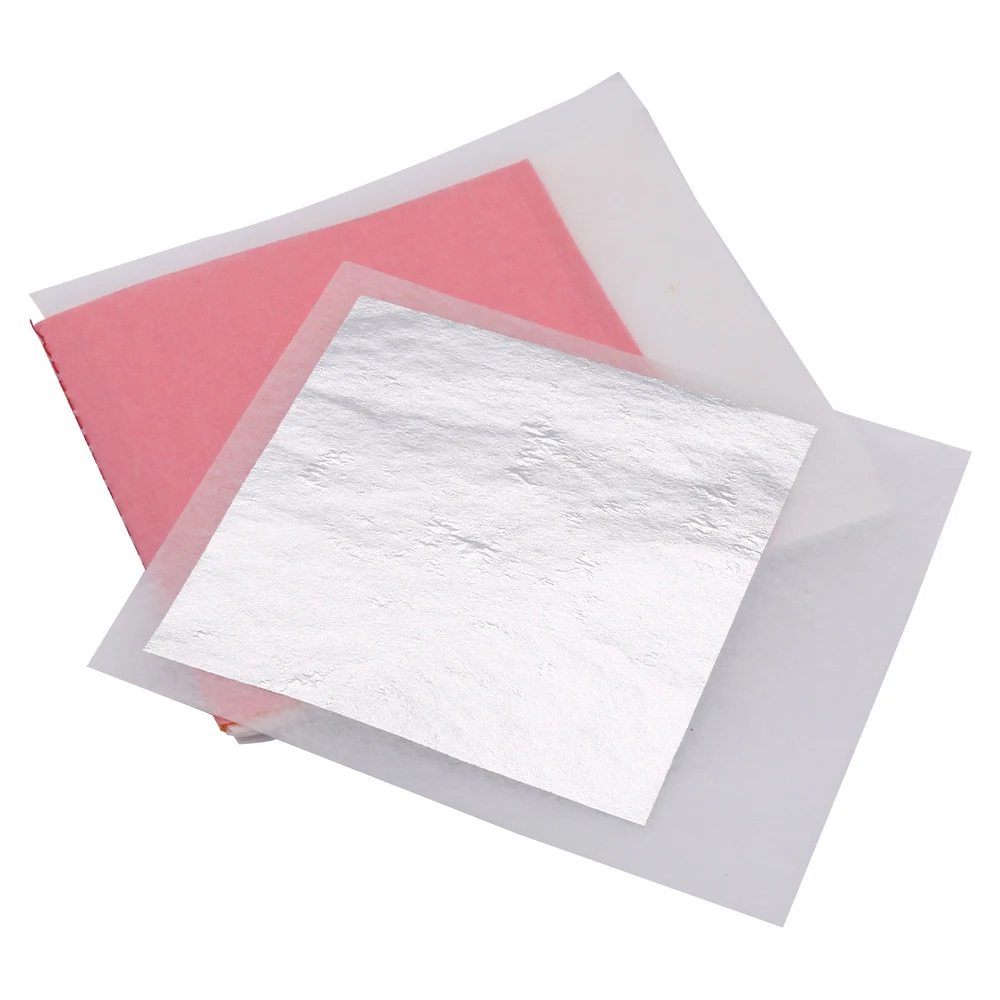 2 листа для переноса настоящий золотой лист и подлинный Серебряный 8x8 см 25