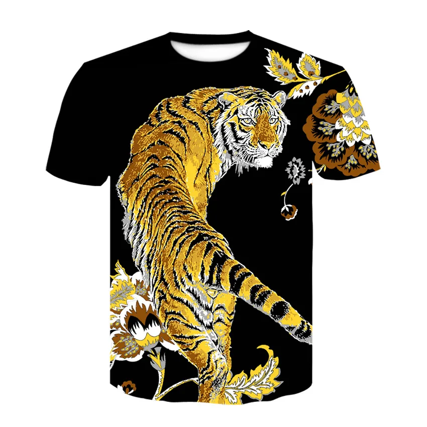 Мужская футболка с 3D принтом волка/Тигра в стиле хип хоп|Мужские футболки| |