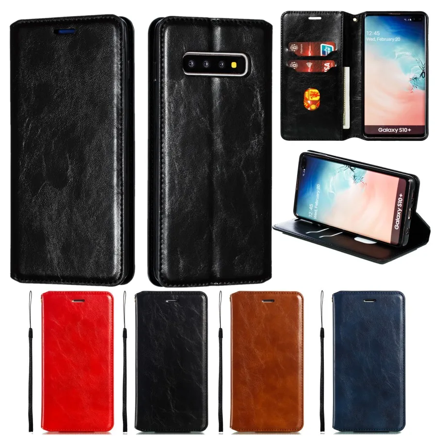 

Кожаный чехол-книжка для Samsung Galaxy S8 S9 S10 E S20 Plus Ultra Note 8 9 10 Pro S7 Edge