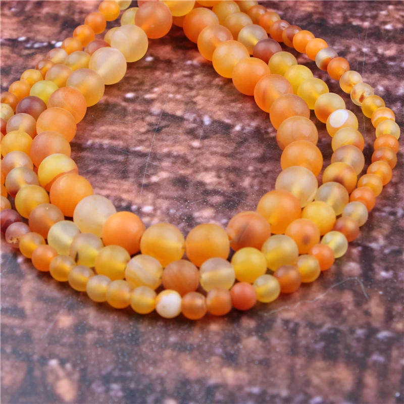 

Wholesale Fashion Jewelry Frosted yellow Stripes 4/6/8/10 / 12mm Suitable For Making Jewelry DIY Bracelet Necklace