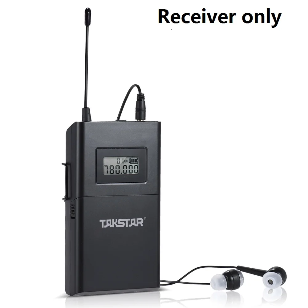 Receiver Takstar WPM-200 UHF беспроводной монитор системы в уши стерео наушники гарнитура передатчик приемник 50 м расстояние ЖК-дисплей 6 каналов - Цвет: Receiver