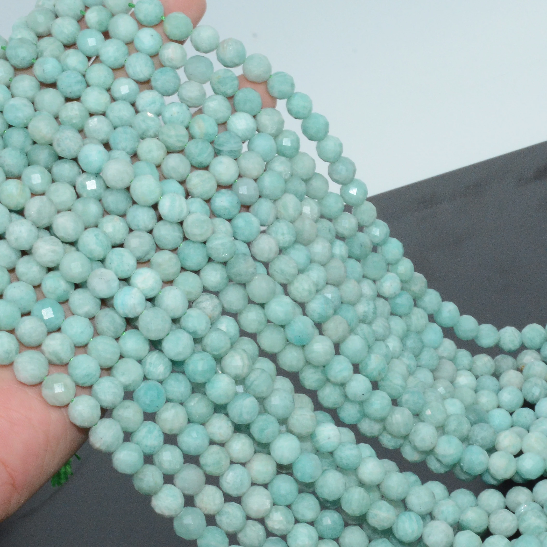 Натуральные светильник ые Граненые Круглые бусины 8 мм из Перу амазонита |