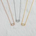 Оптовая продажа, фианиты, кристаллы, колье-ошейник из нержавеющей стали Блестящий горный хрусталь кулон для женщин подарок 10 шт.лот