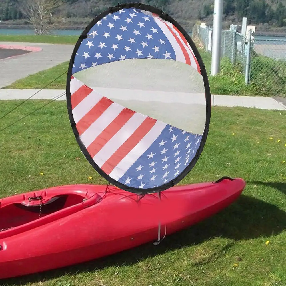 

US Flag Foldable Transparent Window Wind Sail Paddle Board Sailing Canoe Stroke Rowing Boats for Kayak Canoe Inflatable Boat