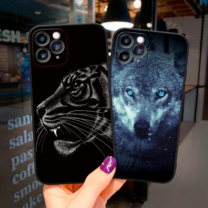 

Wolf warrior mobile phone case is suitable for iPhone 11 12 Mini Pro Max fashion animal Original Liquid Silicone Luxury Case
