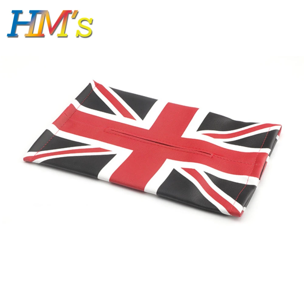 Black Union Jack Для Mini Countryman R60 F60 Автомобильная ТКАННАЯ коробка для в стиле Британского национального флага для дисков Mini Clubman F54 сиденье Бумага полотенца, ткани сумка Запчасти для Mini Cooper R56 F56 F55 - Название цвета: Black Union Jack