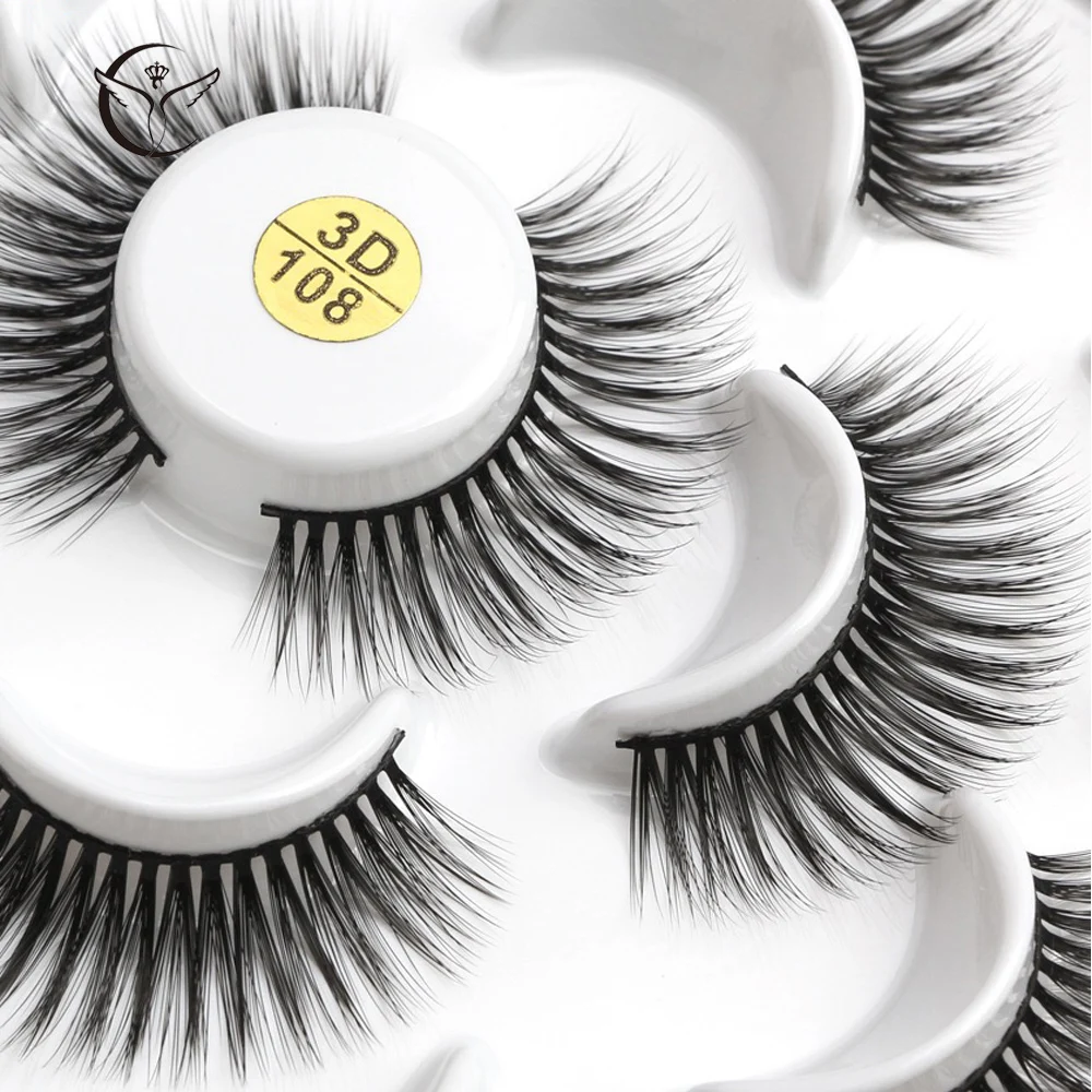 Mink eyelashes 3d mink hair eyelashes10 pairs long makeup 3d faux nature fake lashes extension false eyelashes Wholesale(10P