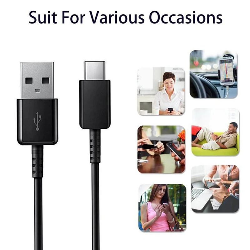 10 шт. OEM Note S10 USB Type C кабель 1 2 м А для быстрой зарядки Samsung Galaxy S10E S10P|Кабели передачи
