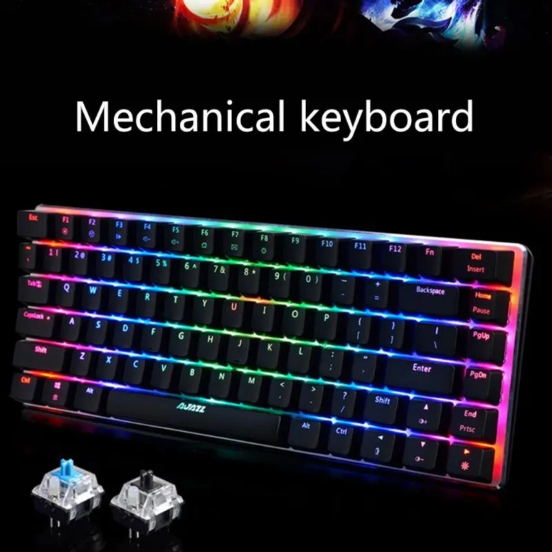 Клавиатура Ajazz AK33 механическая игровая Проводная 82 клавиши RGB подсветка русская и