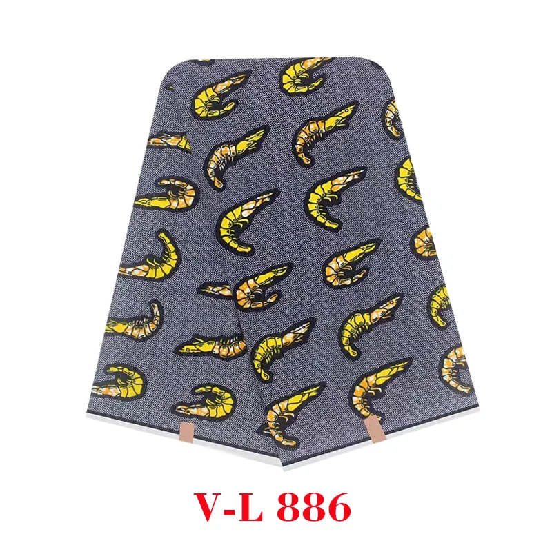 

Nigerian Wax Dye Prints Fabric Cotton 100%Breathable Real High Quality Sewing Materials For Wedding Dress By The Yards V-L 886