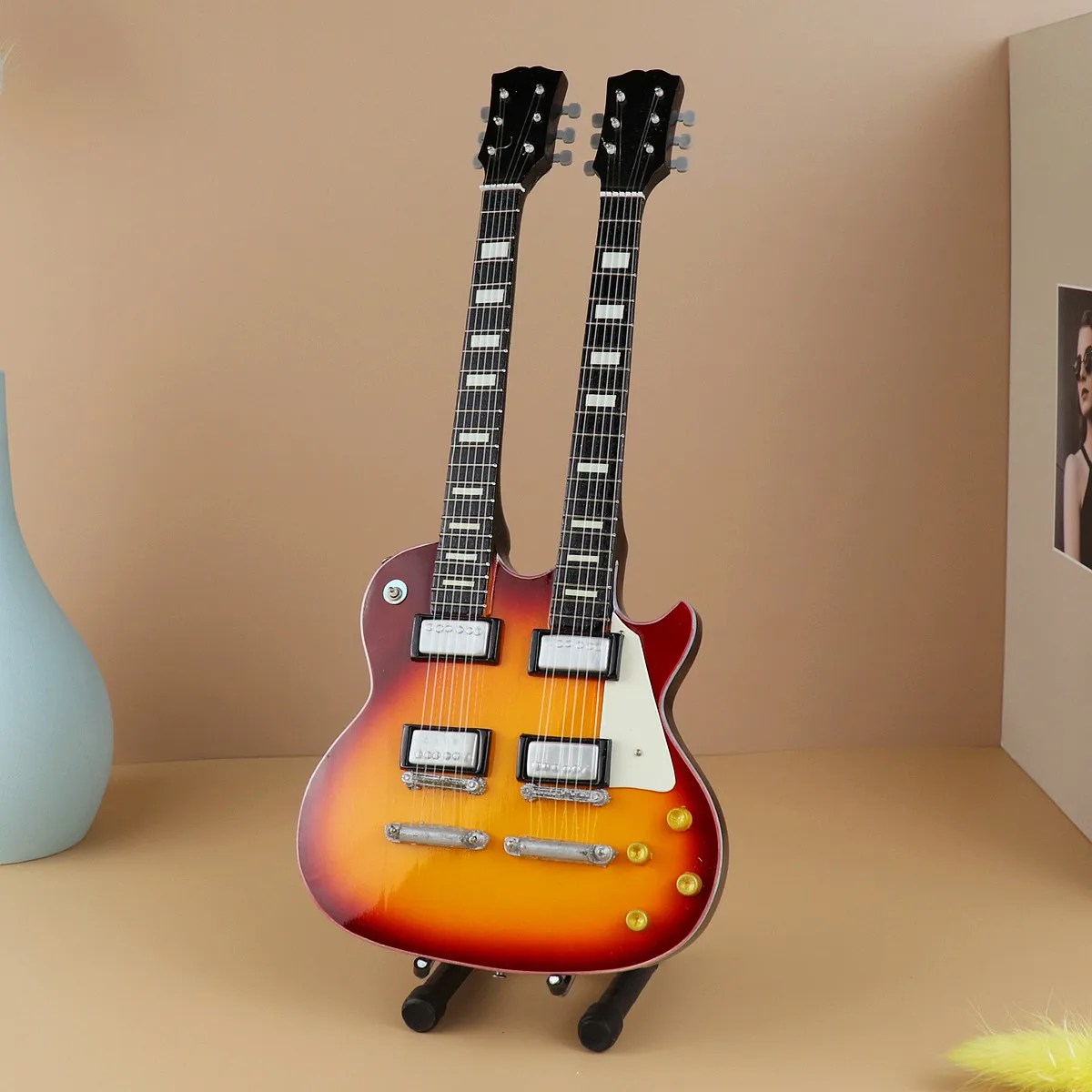 Мини гитара миниатюрная модель электрической гитары бас деревянная коллекция