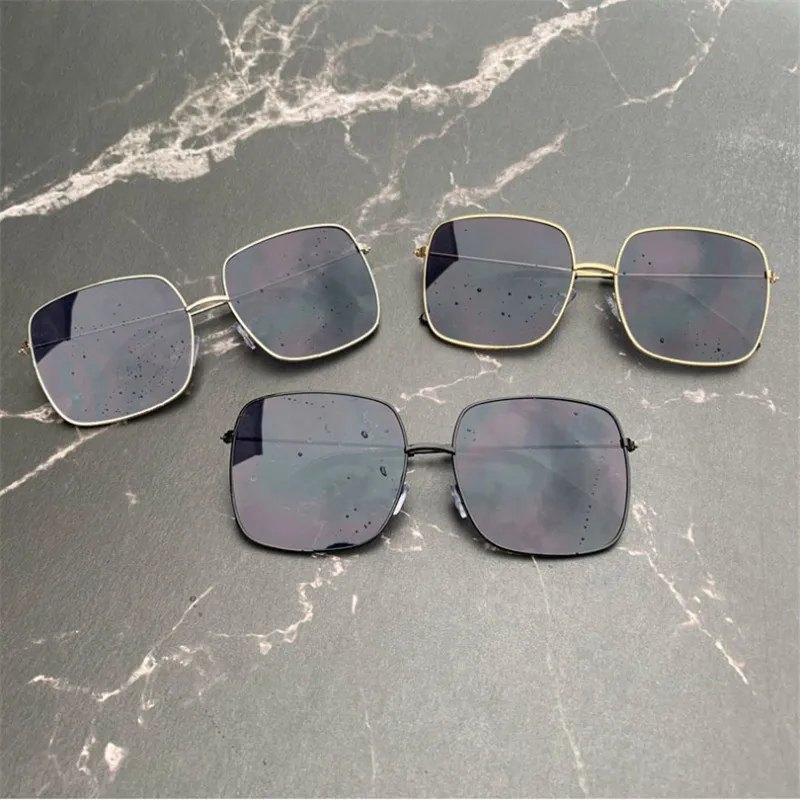 RMM брендовые красные квадратные металлические солнцезащитные очки женские