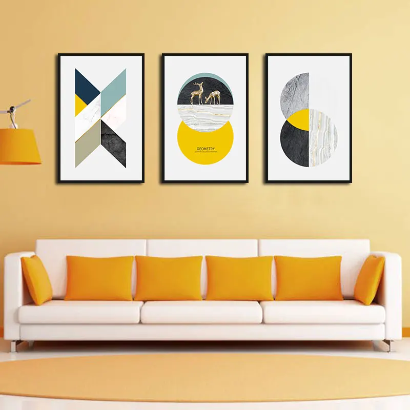 

Abstract Geometric Figures Canvas Painting Round Wall Pictures for Living Room Decoration Modern Posters and Prints Wall Art