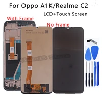original for oppo a1k cph1923 lcd display screen touch digitizer for oppo realme c2 rmx1941 rmx1945 with frame screen repair kit