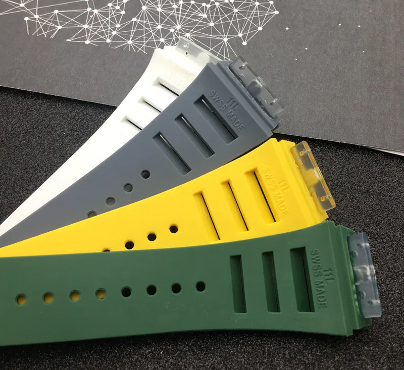 

Watch Accessories Band FOR Richard Mille Watch RM055/011 Watch Strap Waterproof Silicone Rubber Watch Bracelet High-end 25x20mm