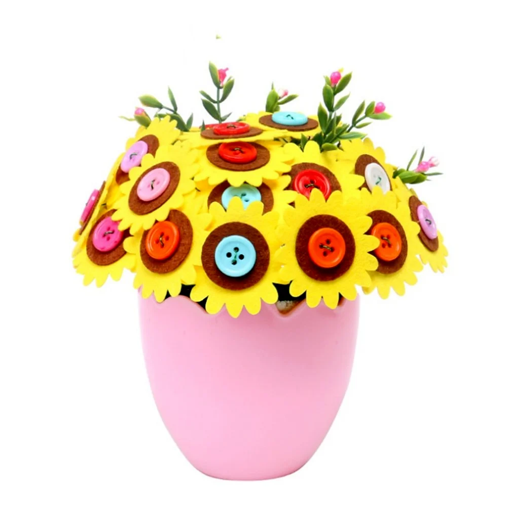 

Handicrafts Arts Crafts Toys DIY Button Flower Felt Toy Girl Gift Kits Kindergarten Kids Creative Educational Toys for Children