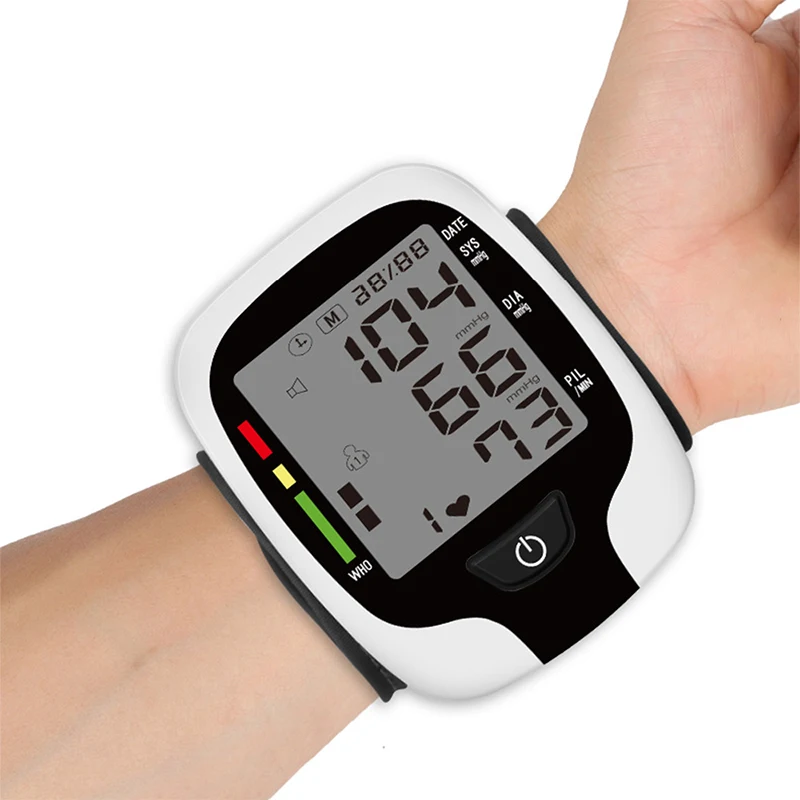

Wrist Blood Pressure Monitor Digital Sphygmomanometer Automatic Tonometer on the Wrist Pulse Heart Beat Rate Meter Device