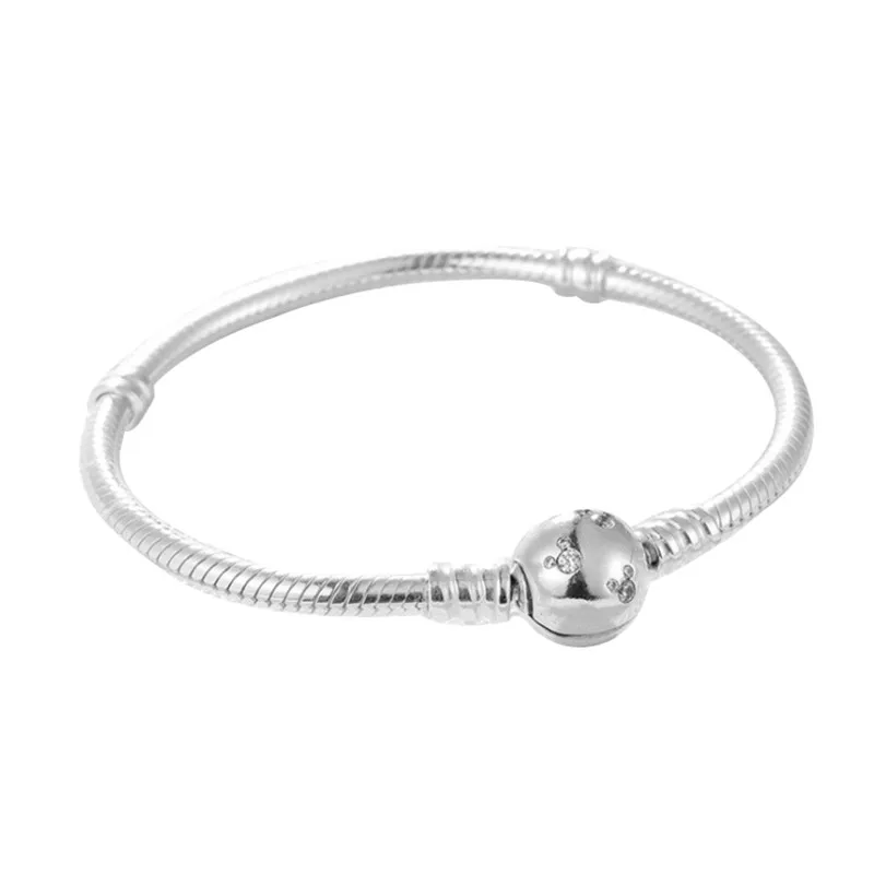 BBee Базовая цепочка с Микки Маусом браслет со змеиным узором Подходит для Пандора