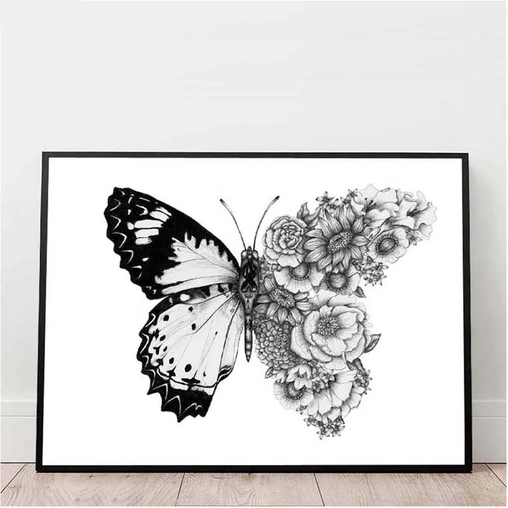

5D Diy Full Square Round Drill Butterfly Flower Rhinestone Embroidery Mosaic Pictures Cross Stitch Kits Black WhiteZP-4529