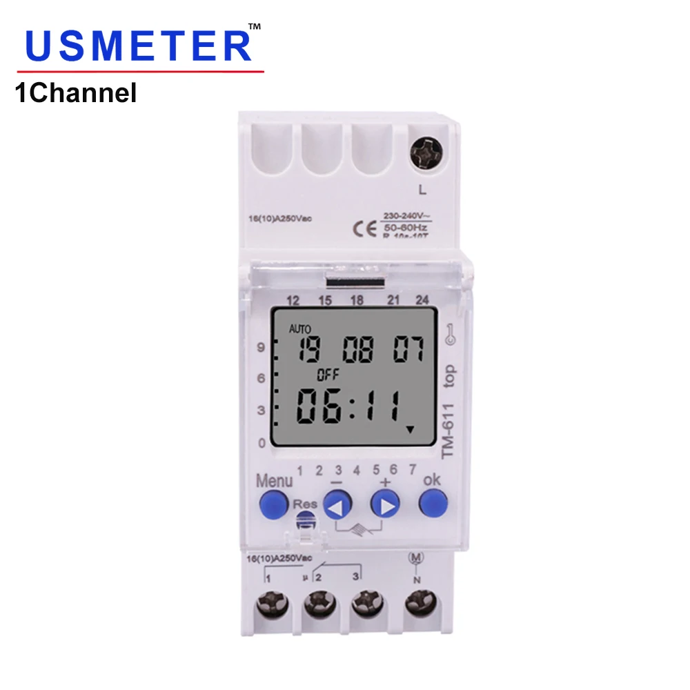 Программируемый электронный таймер TM611 220 В переменного тока 16 А один канал 5
