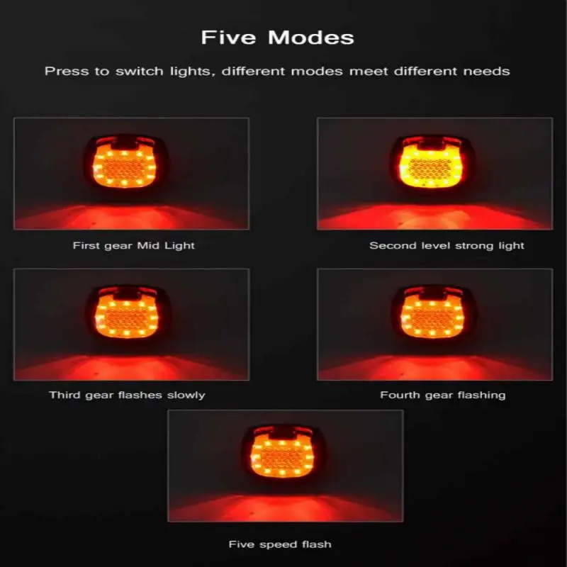 

Mini LED Bicycle Tail Light Usb Chargeable Bike Rear Lightings IPX6 Waterproof Safety Warning Cycling Light Helmet Backpack Lamp