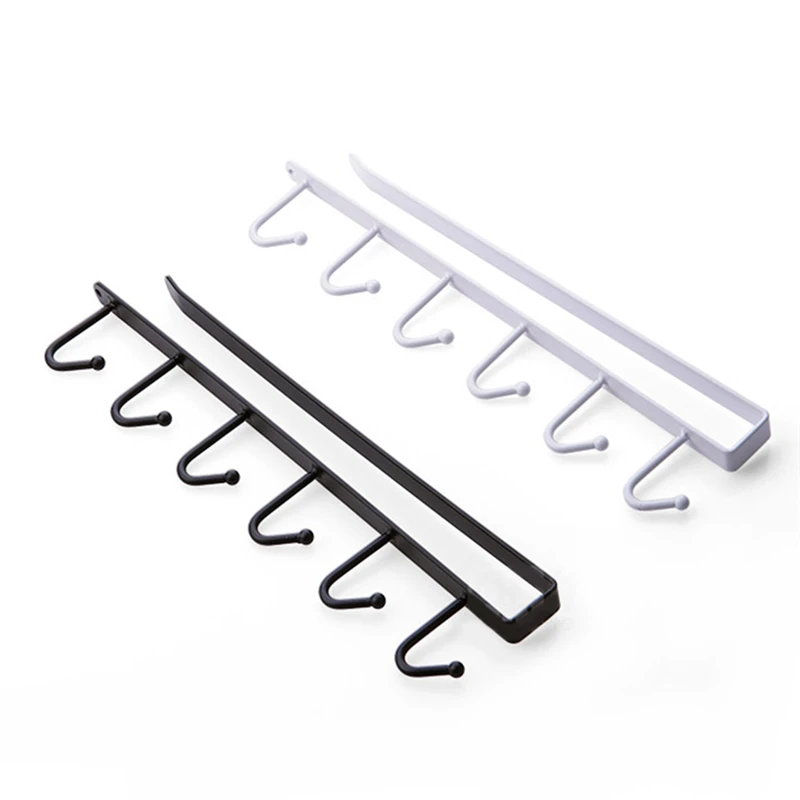 

U Type Design 6 Hook Rack Bathroom Kitchen Organizer Hanging Multi Hooks Wine Coffee Cup Storage Holder Racks