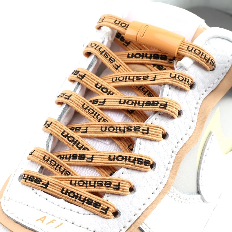 Magnetic Elastic Shoelaces No tie Shoe laces for Sneakers 2021 Fashion Letter Lazy Shoelace Lock One Size Fits All Kids & Adult