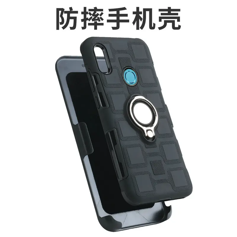 Belt Clip Holster Metal Ring Holder 360 Protect for Huawei Y6S Back Case 2 IN1 Hard Cover Funda Y6 Prime 2019 Y 6 S 6S 6Y | Мобильные